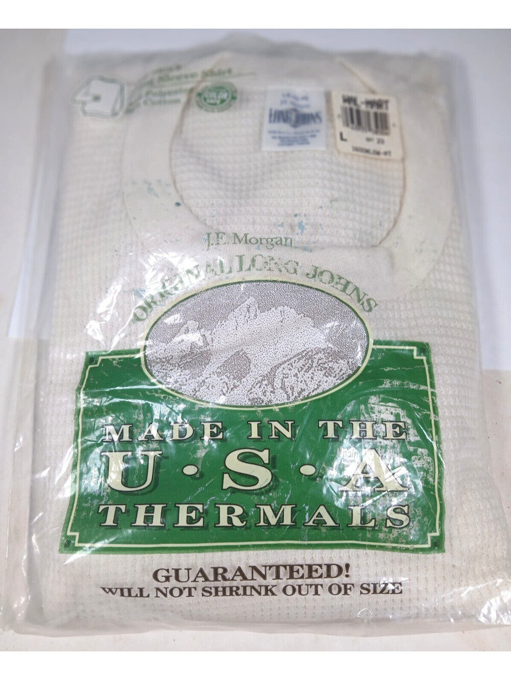 Vintage J.E. Morgan Original Long Johns Thermal Shirt Waffle Knit LG 42-44
